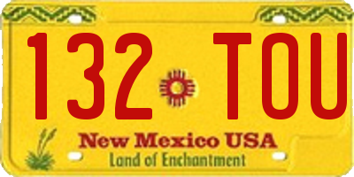 NM license plate 132TOU