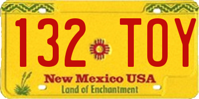 NM license plate 132TOY