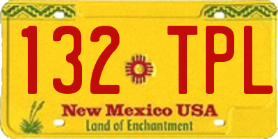 NM license plate 132TPL