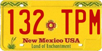 NM license plate 132TPM
