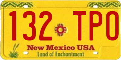 NM license plate 132TPO