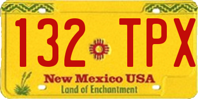 NM license plate 132TPX