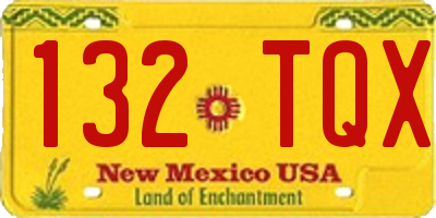 NM license plate 132TQX