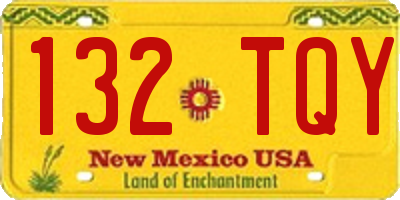 NM license plate 132TQY