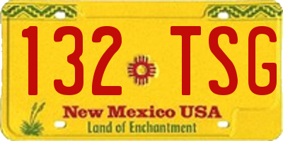 NM license plate 132TSG