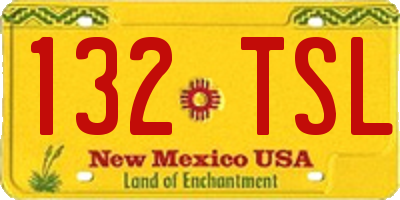 NM license plate 132TSL