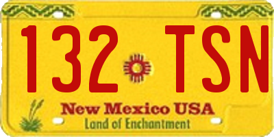 NM license plate 132TSN