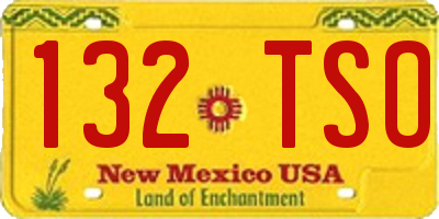 NM license plate 132TSO