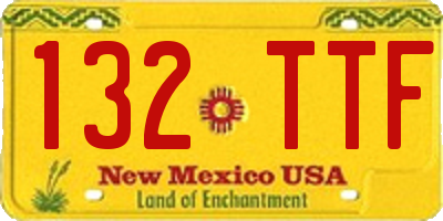 NM license plate 132TTF