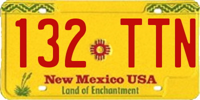 NM license plate 132TTN