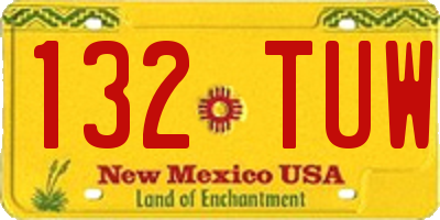 NM license plate 132TUW