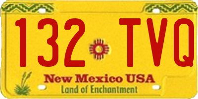 NM license plate 132TVQ