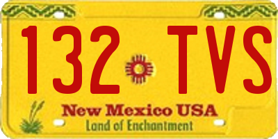 NM license plate 132TVS
