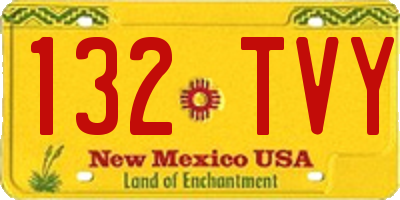 NM license plate 132TVY