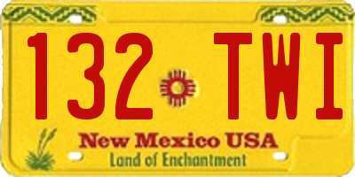 NM license plate 132TWI