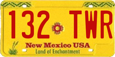 NM license plate 132TWR