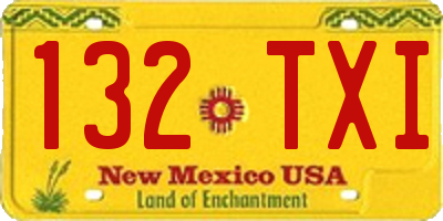NM license plate 132TXI