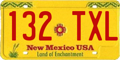 NM license plate 132TXL