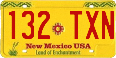 NM license plate 132TXN