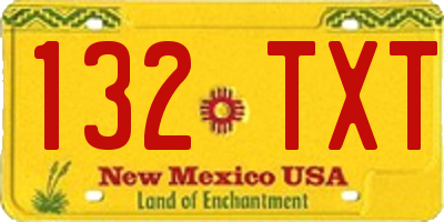 NM license plate 132TXT