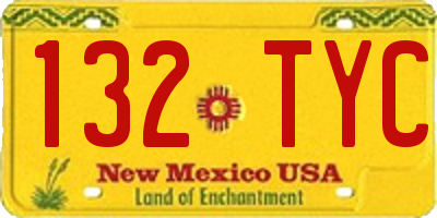 NM license plate 132TYC