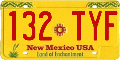 NM license plate 132TYF