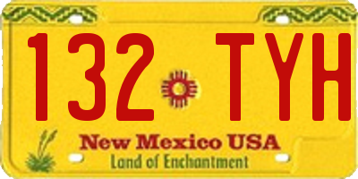 NM license plate 132TYH