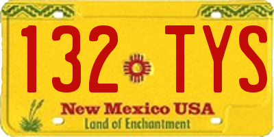 NM license plate 132TYS