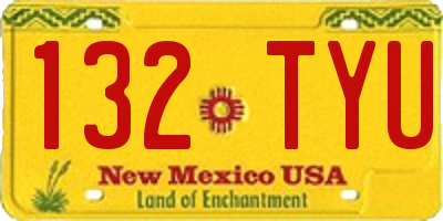 NM license plate 132TYU