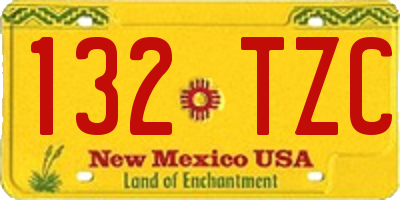 NM license plate 132TZC