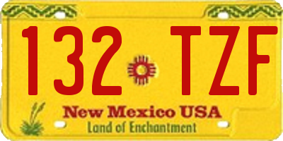 NM license plate 132TZF