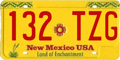 NM license plate 132TZG