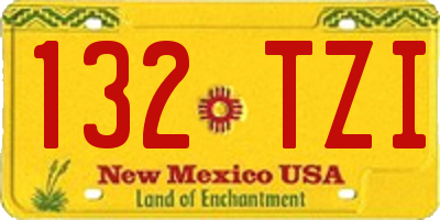 NM license plate 132TZI
