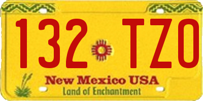 NM license plate 132TZO