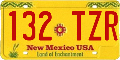 NM license plate 132TZR