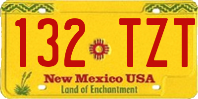 NM license plate 132TZT