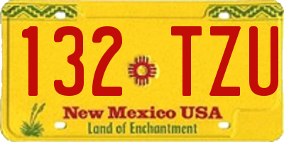 NM license plate 132TZU
