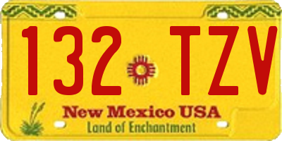 NM license plate 132TZV