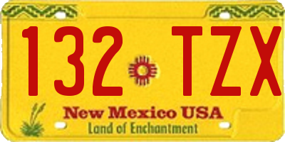 NM license plate 132TZX