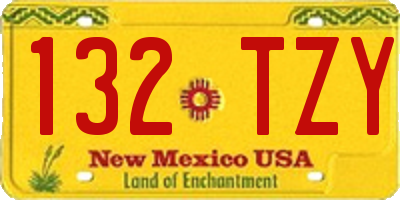 NM license plate 132TZY