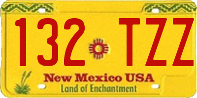 NM license plate 132TZZ