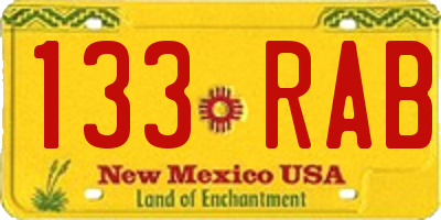 NM license plate 133RAB