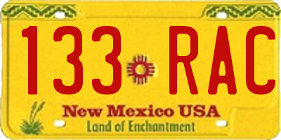 NM license plate 133RAC