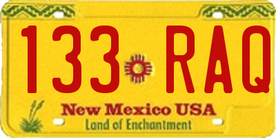 NM license plate 133RAQ