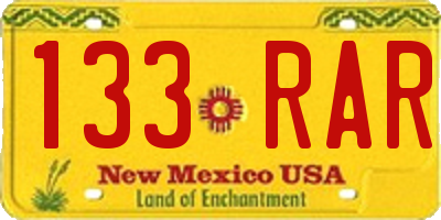 NM license plate 133RAR