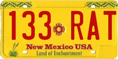 NM license plate 133RAT