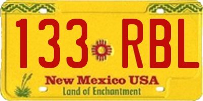 NM license plate 133RBL