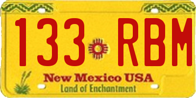 NM license plate 133RBM