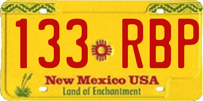 NM license plate 133RBP