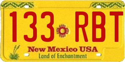 NM license plate 133RBT